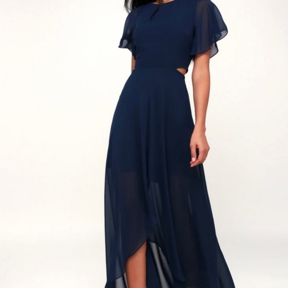 Ali & Jay Navy Cut Out Maxi Dress Size Small